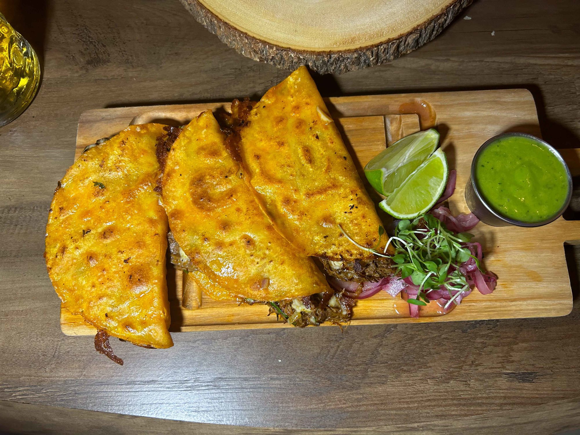 three birria tacos